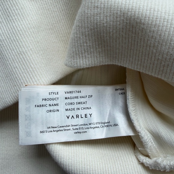 Varley NWT Women’s Maguire Half Zip Sweater Egret Cream Sz XS - Picture 8 of 13